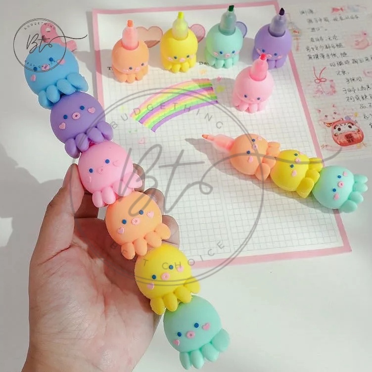 

KODE C63T B111 Highlighter 3D Octopus Tumpuk 1 Set Stabilo Spidol Pastel Marker Textlighter Textliner Gurita ubur ubur