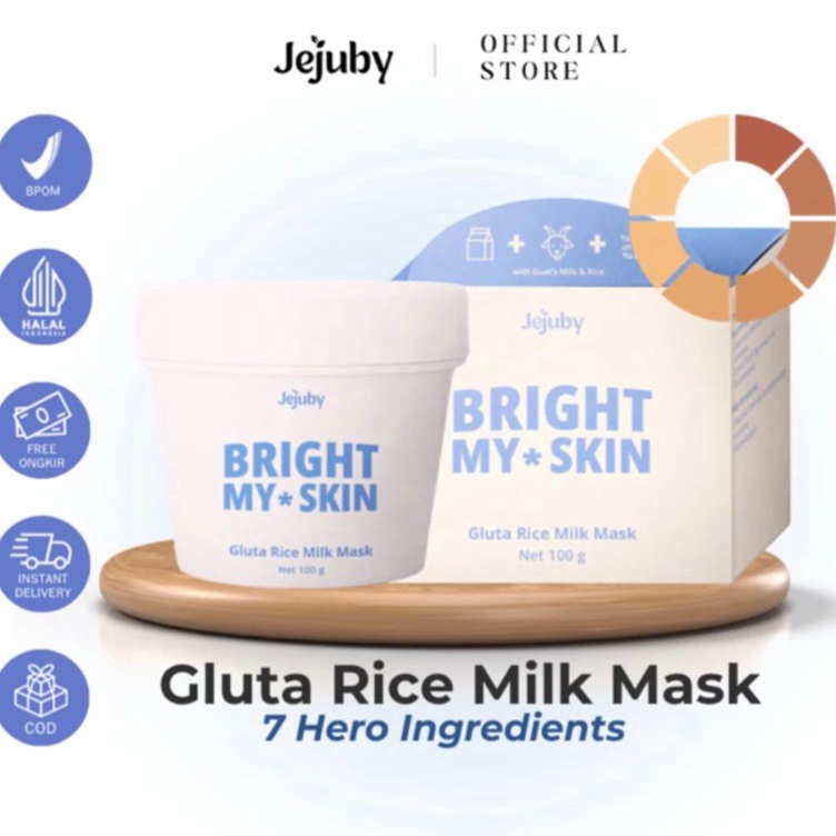 READY JEJUBY MASKER BADAN TUBUH Gluta Rice Milk Mask Masker badan e N1A3
