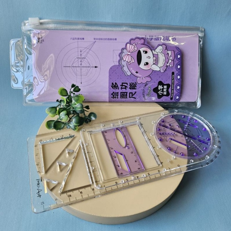 

KODE Q12G Geometri Penggaris Multi Fungsi Functional Ruler Geometri Busur Derajat Bangun Datar Sudut Karakter Sanrio Kuromi