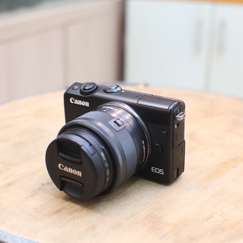 kamera mirrorles canon eos M100 Lensa 15-45mm fullshet box bukan m200 m10 m50 m2 m3 m5