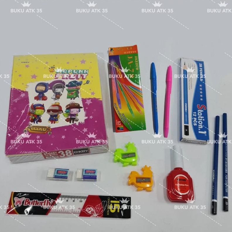 

KODE L76Q PROMO MURAH Paket Alat Tulis Set LENGKAP buku OKEY 38