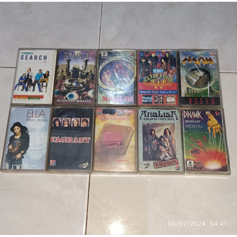 Kaset Pita Malaysia SEARCH-Puteri Misteri / SEARCH-Kejoraku Bersatu / MASA-III / WINGS-20 Best / MAY