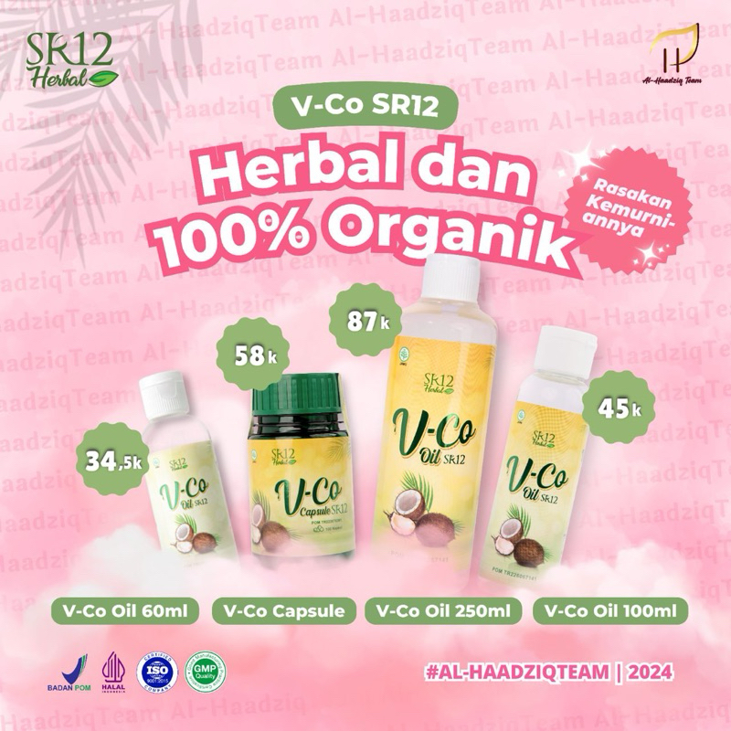 SR12|Herbal|BPOM(VCO Oil & Capsule)obat oles,jaga imun tubuh,obat luka,masker wajah,minyak kelapa