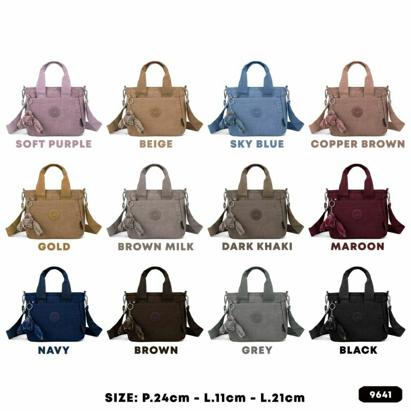 Tas Slempang KP 2038 / 9641 Size 23x10x21 cm Kualitas Import Bahan Kanvas. Tas Wanita Tas Slempang B