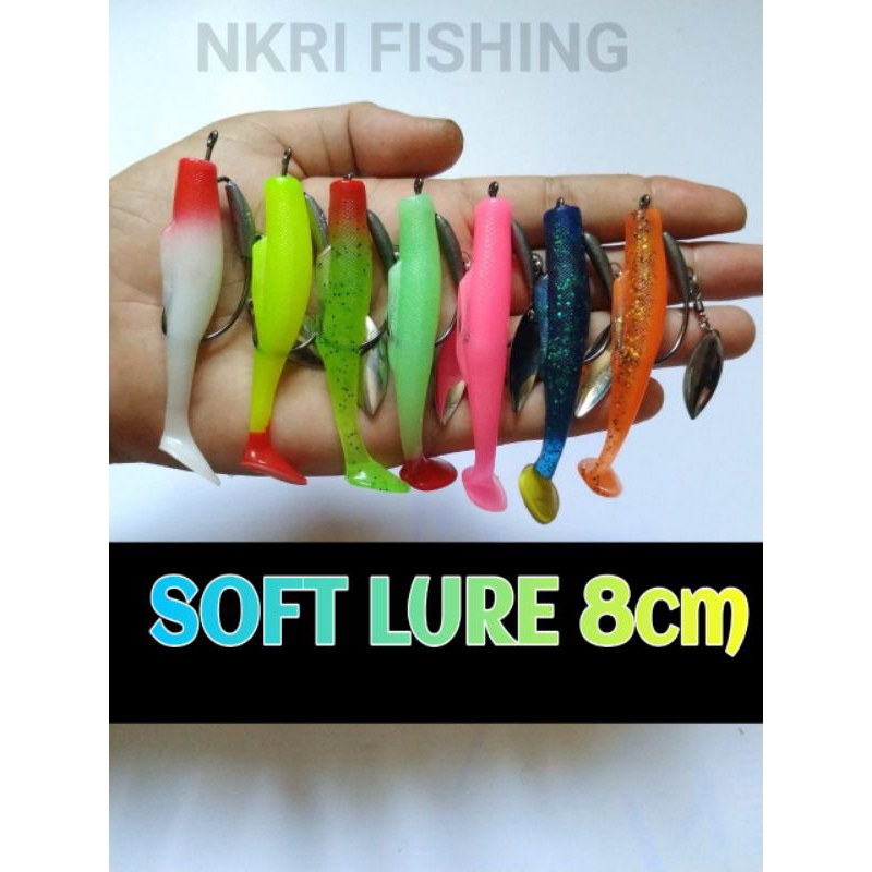 softlure soft lure zman replika 8cm 10gr + hook blade umpan pancing
