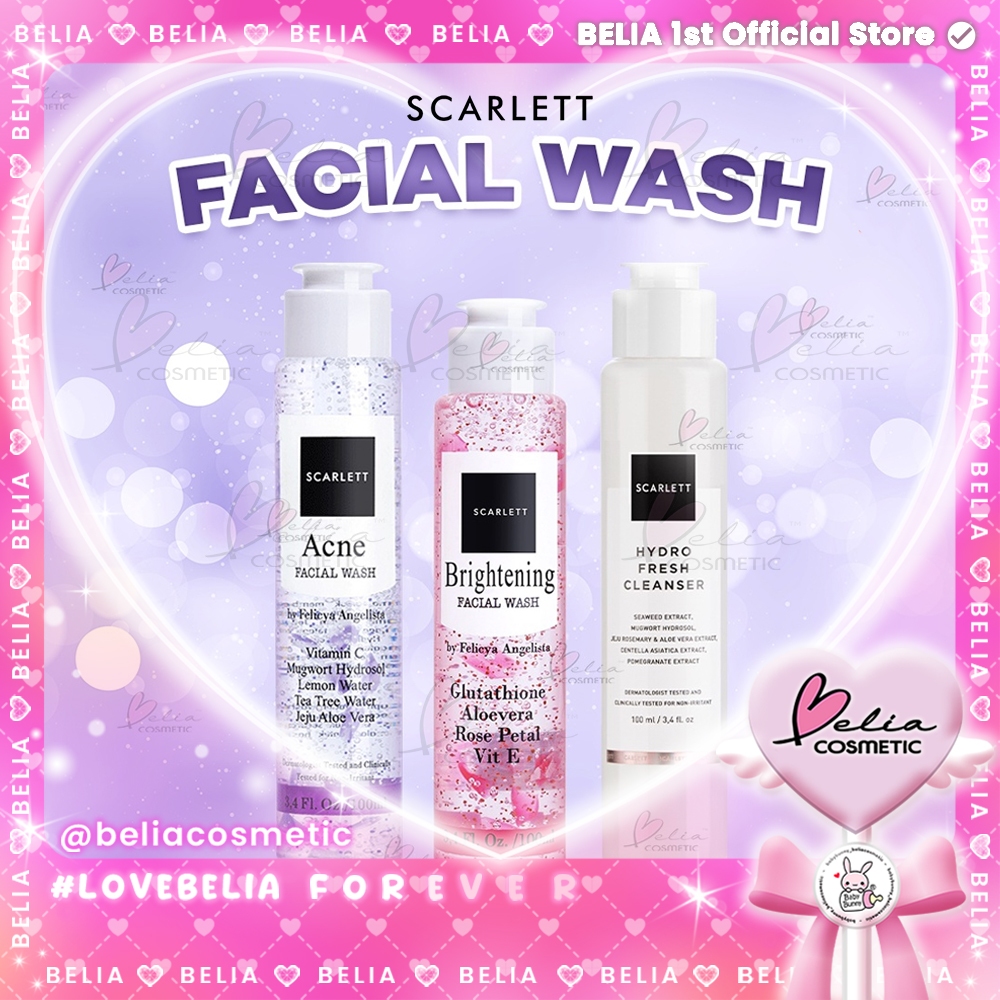 ❤ BELIA ❤ SCARLETT Whitening Facial Wash 100ml | Face Series | Cleansing | Pembersih Wajah | BPOM