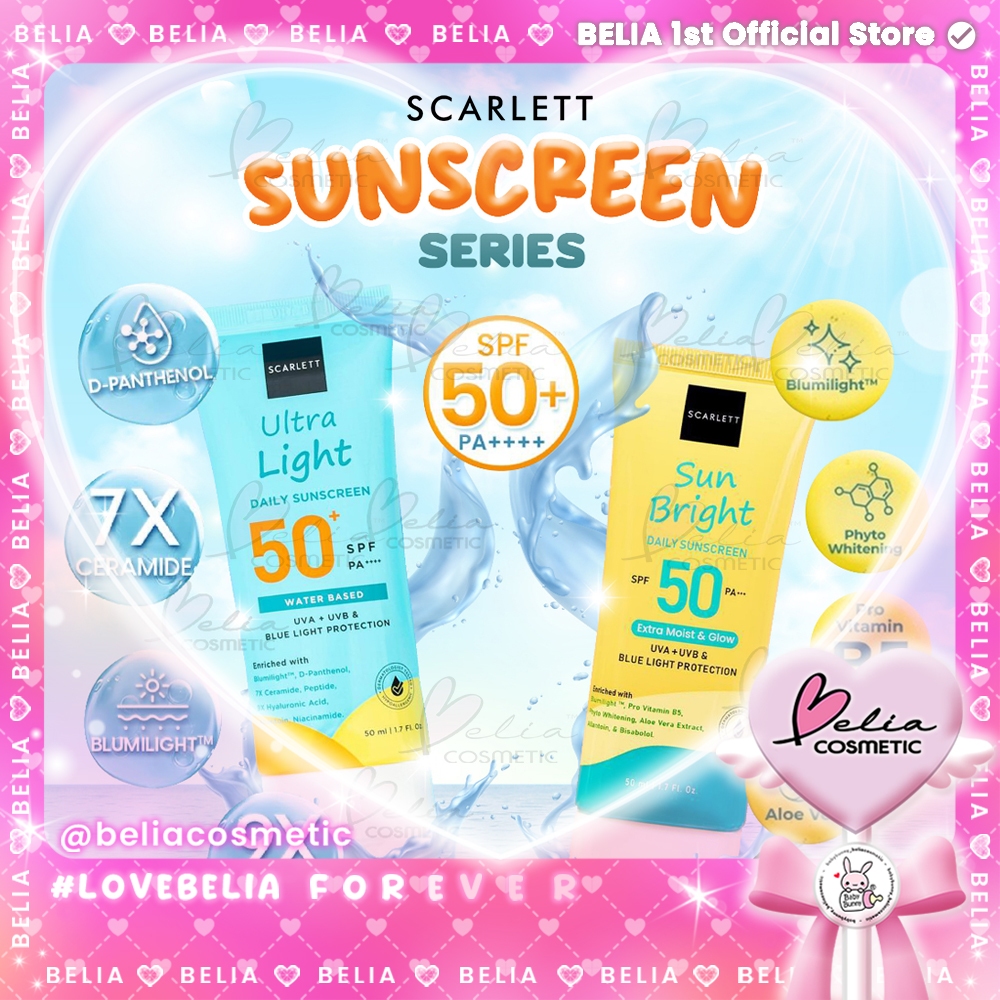 ❤ BELIA ❤ SCARLETT Sunscreen Series | Sun Bright Ultra Light SPF50pa+++ SCARLET By Felicya Angelista