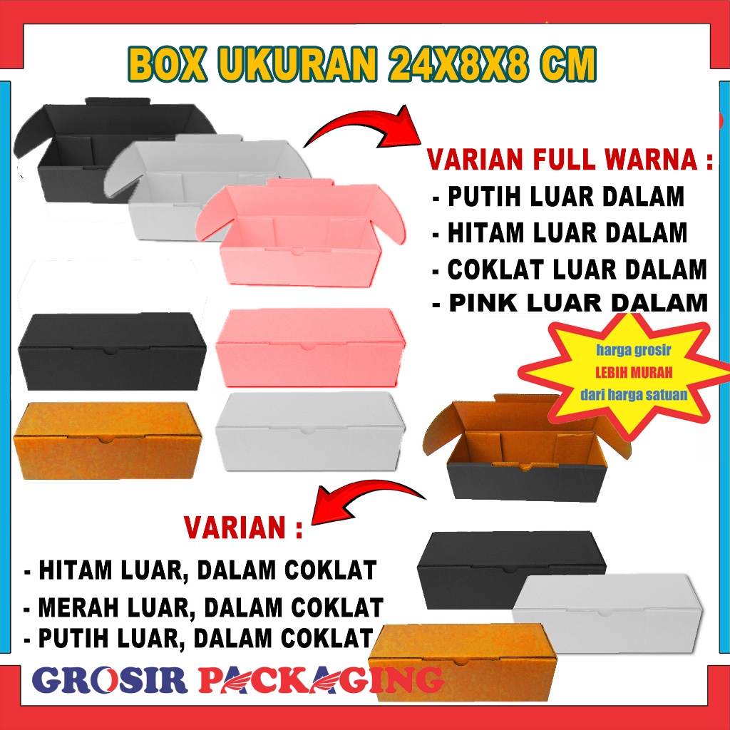 

(Paket 100 PCS) Box 24x8x8 Cm/ Box Tumbler/ Box Botol/ Box Kado/ Kardus Polos