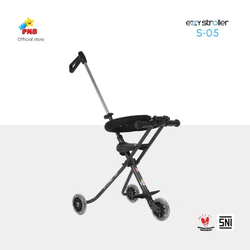 Stroller Ezzy PMB S05 Hitam Stroller Roda 3