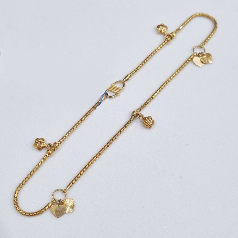 9K / 2.55 gr / 25 cm - Gelang Kaki Emas Mile Ice Kadar 42% 420 - PJ