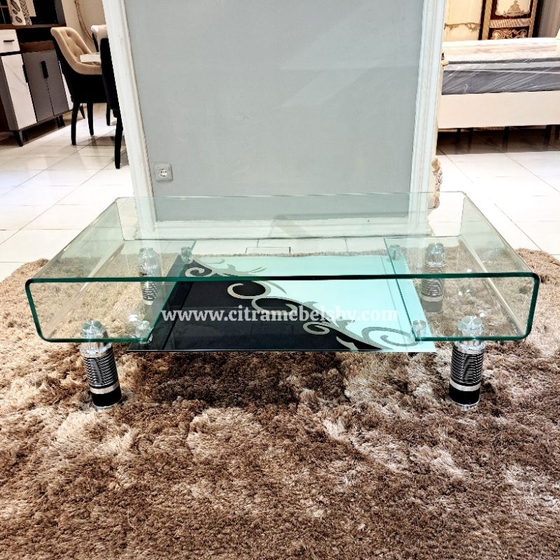 Meja Tamu Kaca Lengkung