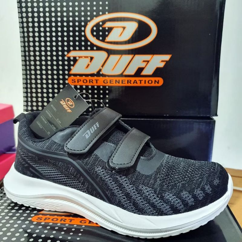 Sepatu Sneakers Anak Remaja Duff Elka - Hitam/Putih