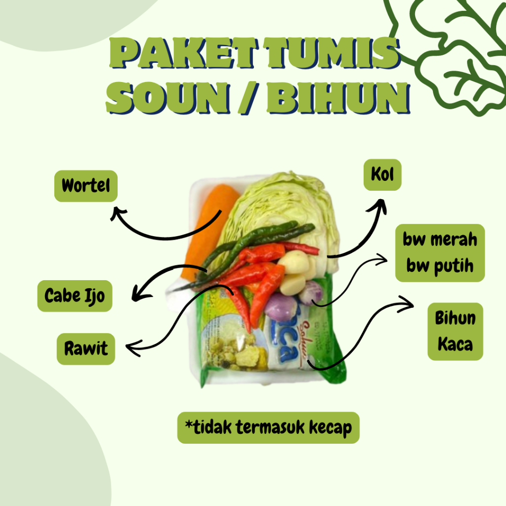 

Paket Sayur Siap Masak / Sayur Pack / Foodprep Sayur / Paket Sayur Hemat Porsi / Paket Tumis Bihun