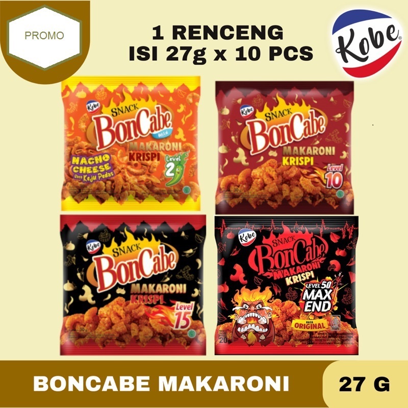 

Kobe Snack BonCabe makaroni krispi level 10 & level 15 27g