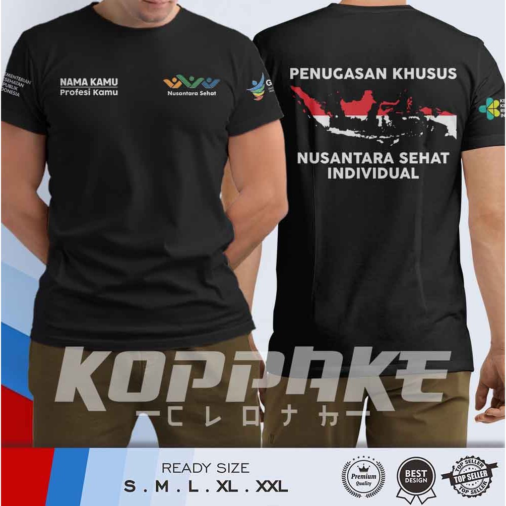 Kaos Penugasan Khusus Nusantara Sehat Individual KKRI Germas Gratis Nama dan Profesi Kamu Baju Distr