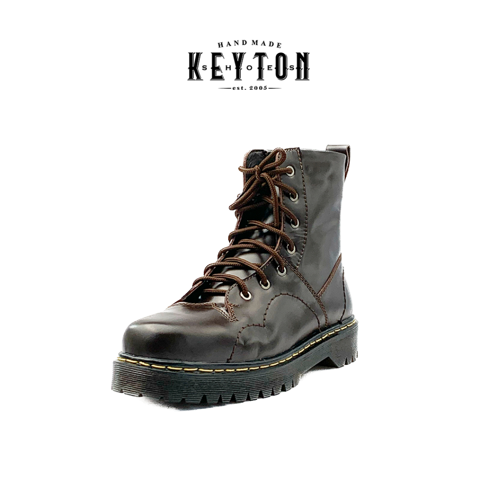 BERGAMO BROWN docmart Sepatu Boot Pria Casual Boots 8 hole Sabang Treck Boot Outsole Karet dokmart K