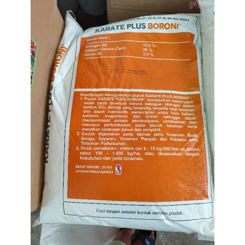 Pupuk Karate Plus Boroni 25Kg