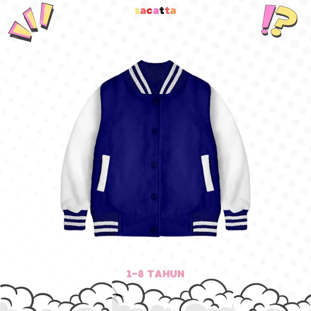 JAKET POLOS ANAK VARSITY BAHAN PLEECE