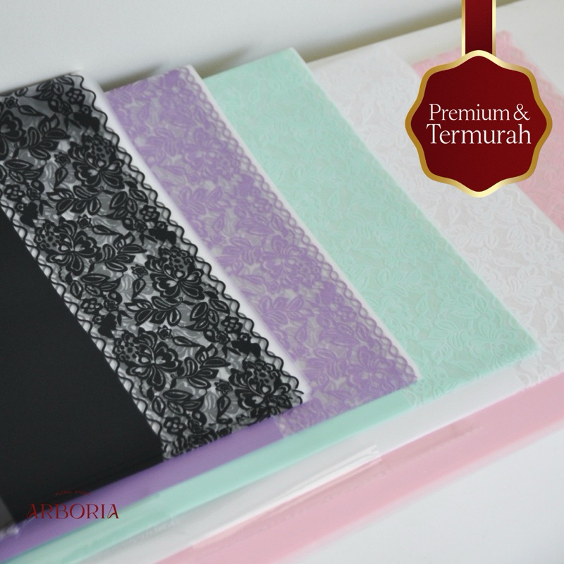 

[TERBARU!!] CHANTILLY LACE BORDER Flower Wrapping Paper / Kertas Cellophane / Kertas Bunga / Kertas Kado