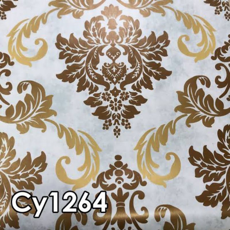 Wallpaper Sticker Dinding Motif Dan Karakter CY1264 Batik Cokalt Emas Termurah