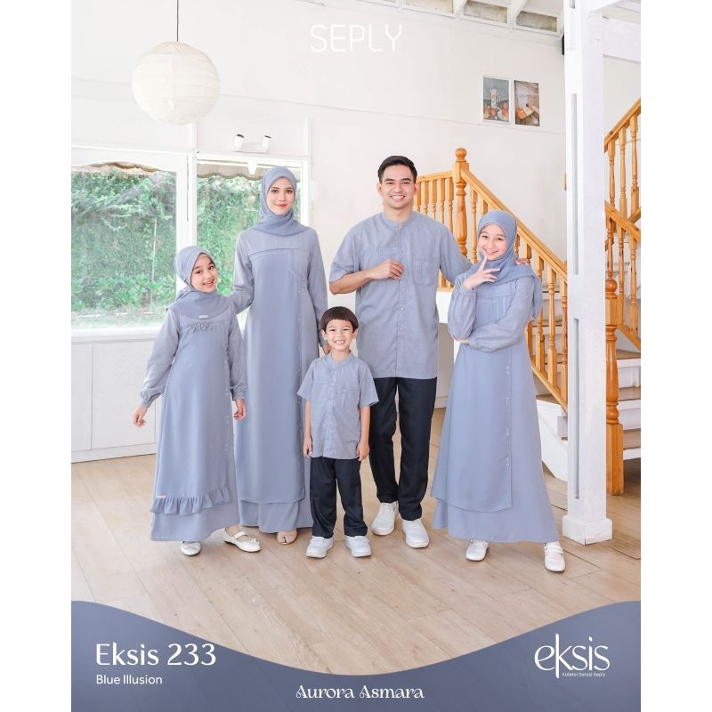 gamis sarimbit seply eksis blue illusion