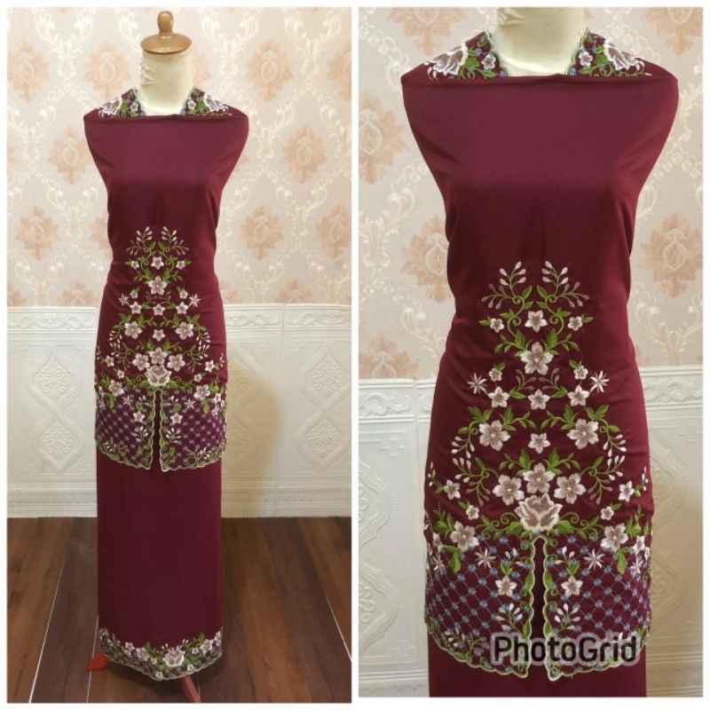 bahan/bakal kurung bordir Bukittinggi