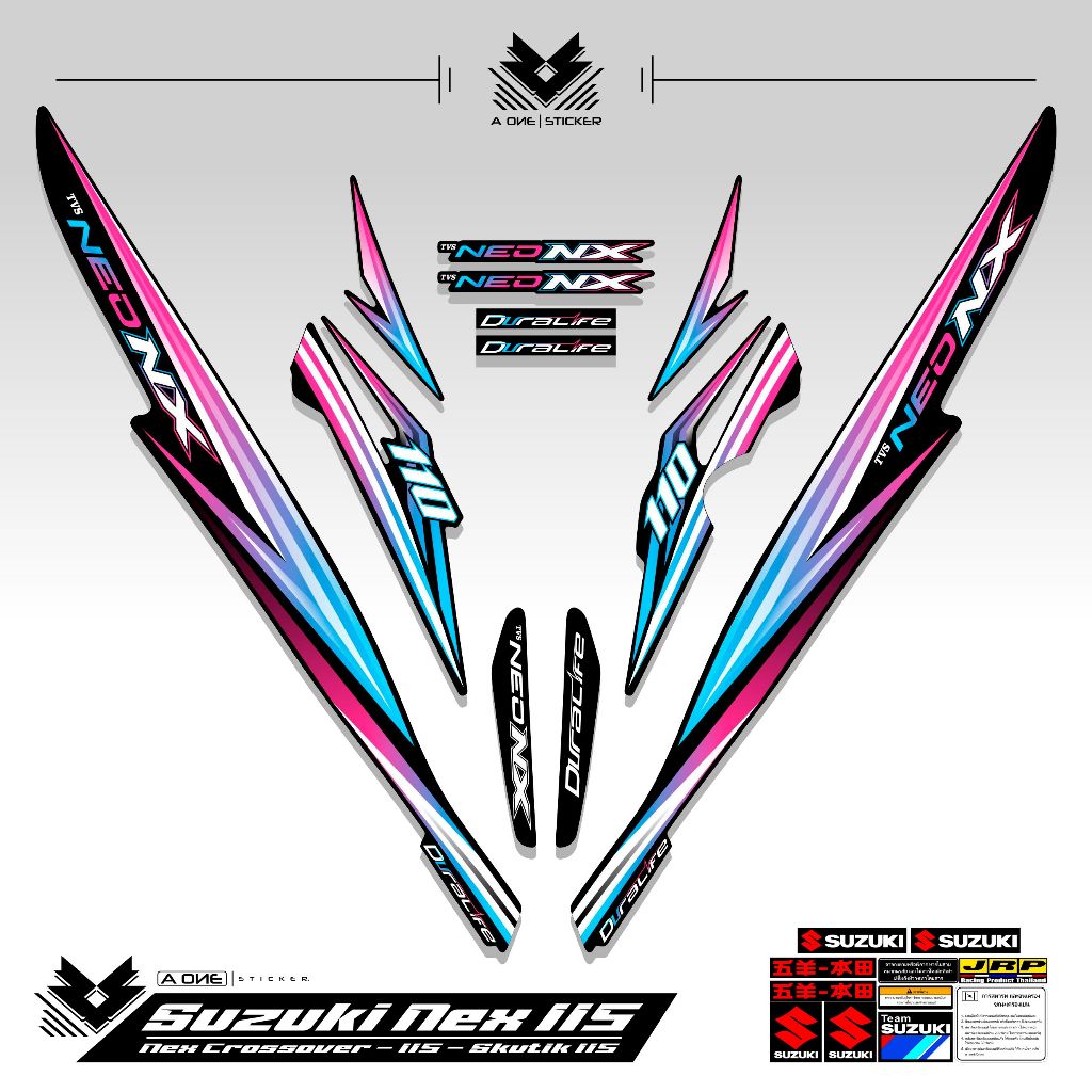 Striping Tvs Neo Nx 110 2023 2024 List Variasi Body Neo Nx Stiker Neo Nx 110 Sticker Variasi Motif 5