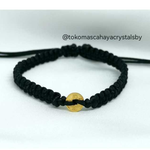 Gelang Tali Emas Charm Koin Emas Asli 24k HK Hongkong 999 - Gold Bracelet