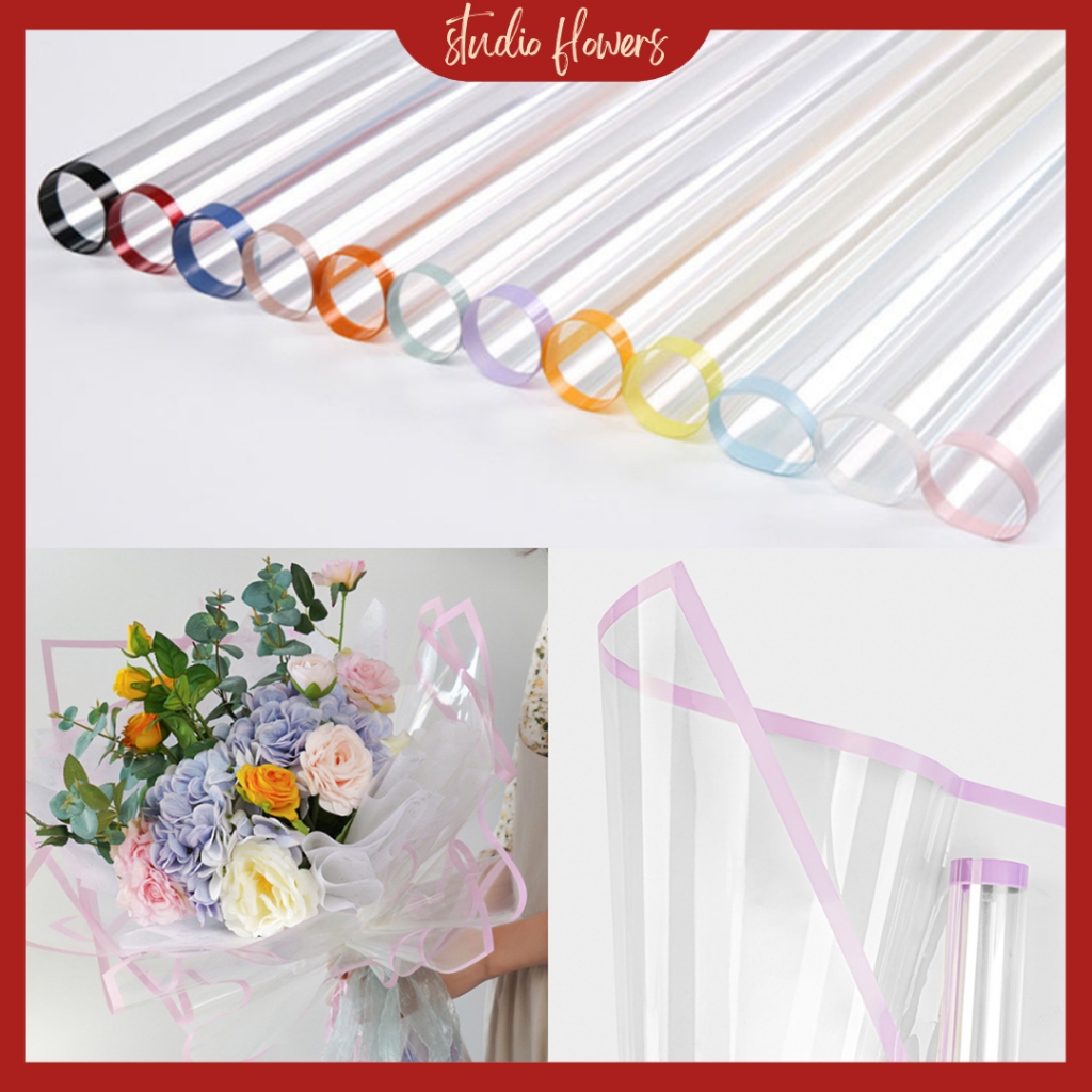 

Kertas Bunga Buket Cellophane Transparan / Flower Wrapping Paper Transparan List Warna Kertas Florist KB6007