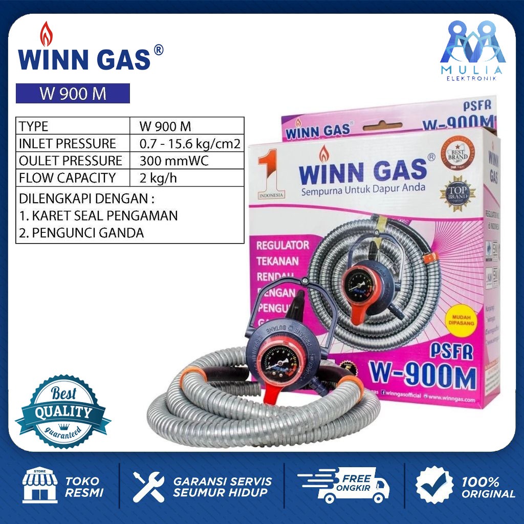 Selang + Regulator Winn Gas W 900 M / Selang + Regulator Winn Gas W900M / Selang Regulator W900M