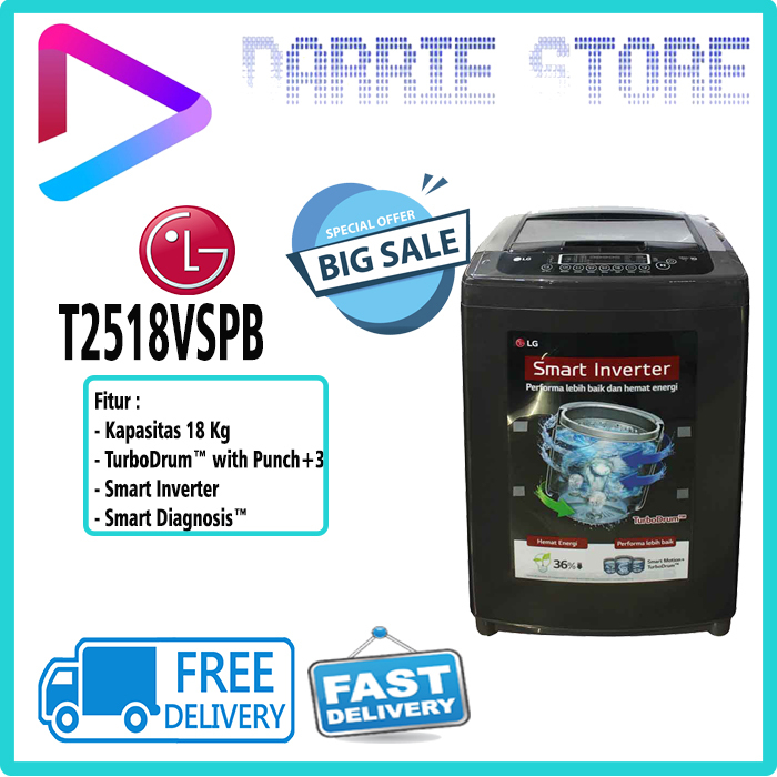 LG T2518VSPB MESIN CUCI TOP LOADING 18 KG T2518 2518VSPB