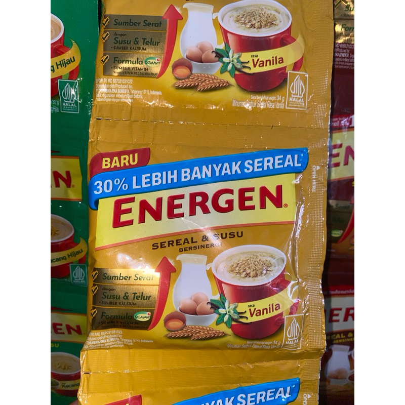 

energen rasa vanila 34gram 1 renteng isi 10 pcs