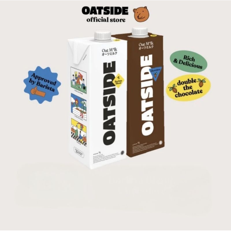 

Oatside Oat Milk Barista Blend | Oatside Chocolate Oat Milk 1L