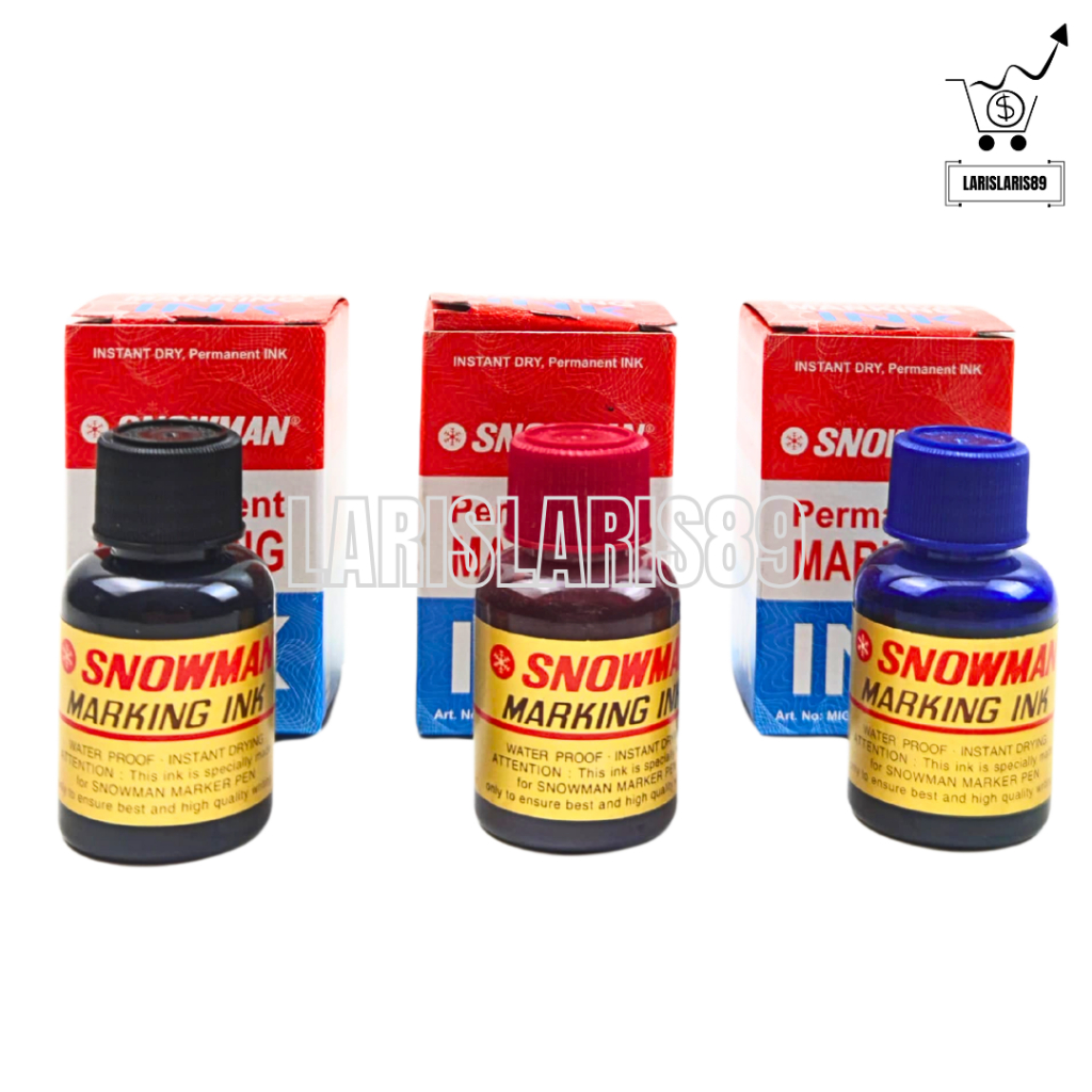 

Refill Tinta Snowman Permanen MIG-20 - Permanent Marking Ink Isi Ulang Spidol Marker