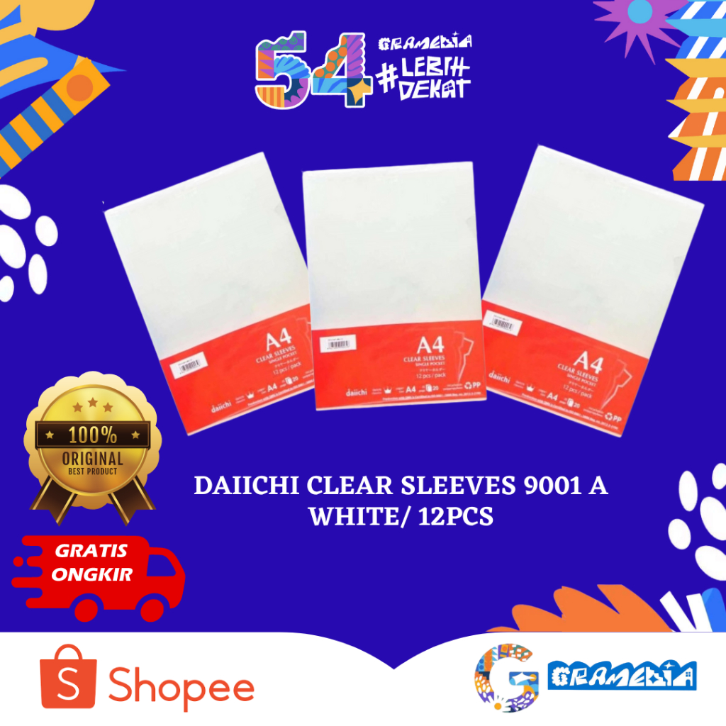 

Gramedia Bogor - Daiichi Clear Sleeves 9001 A White