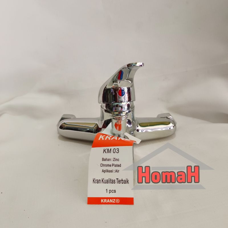 Kranz KM-03 keran mixer panas dingin, keran kamar mandi, keran shower dan bathtub, keran cabang show