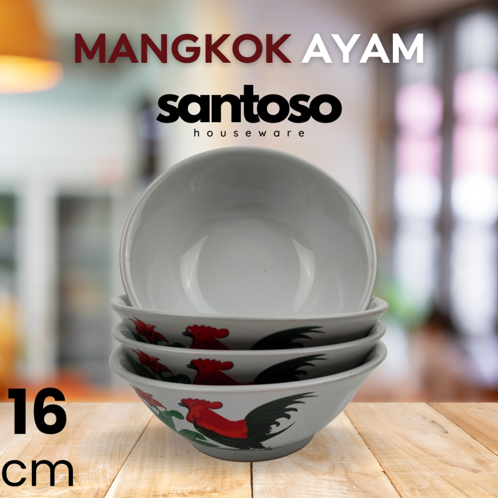 Mangkok Ayam Jago Keramik Tebal Kualitas Premium/Lebih murah beli 6 pcs/ Mangkok Bakso/Mangkok Soto