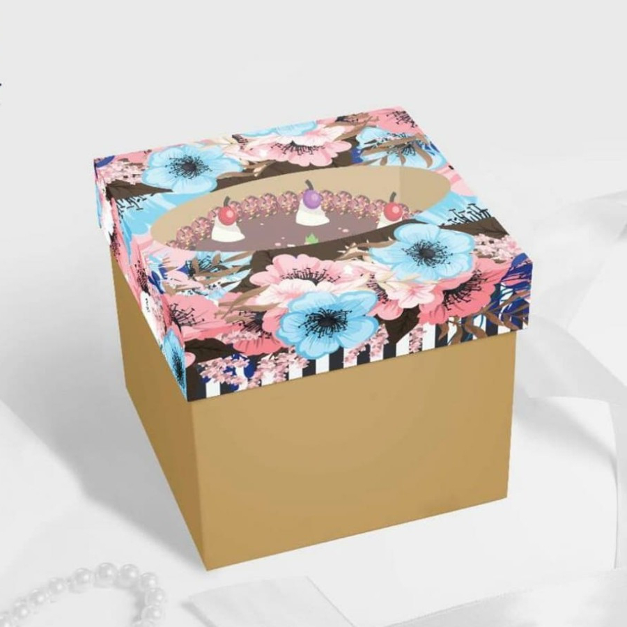 

( 5 pcs ) Cake Box Kotak Flower Ukuran 30 Dus Hampers Kemasan Pudding Brownies Cokelat