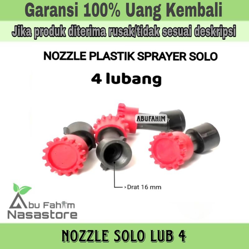 Nozzle sprayer 4 Lubang spuyer plastik spuyer kabut spuyer semprotan hama tangki sprayer SOLO manual