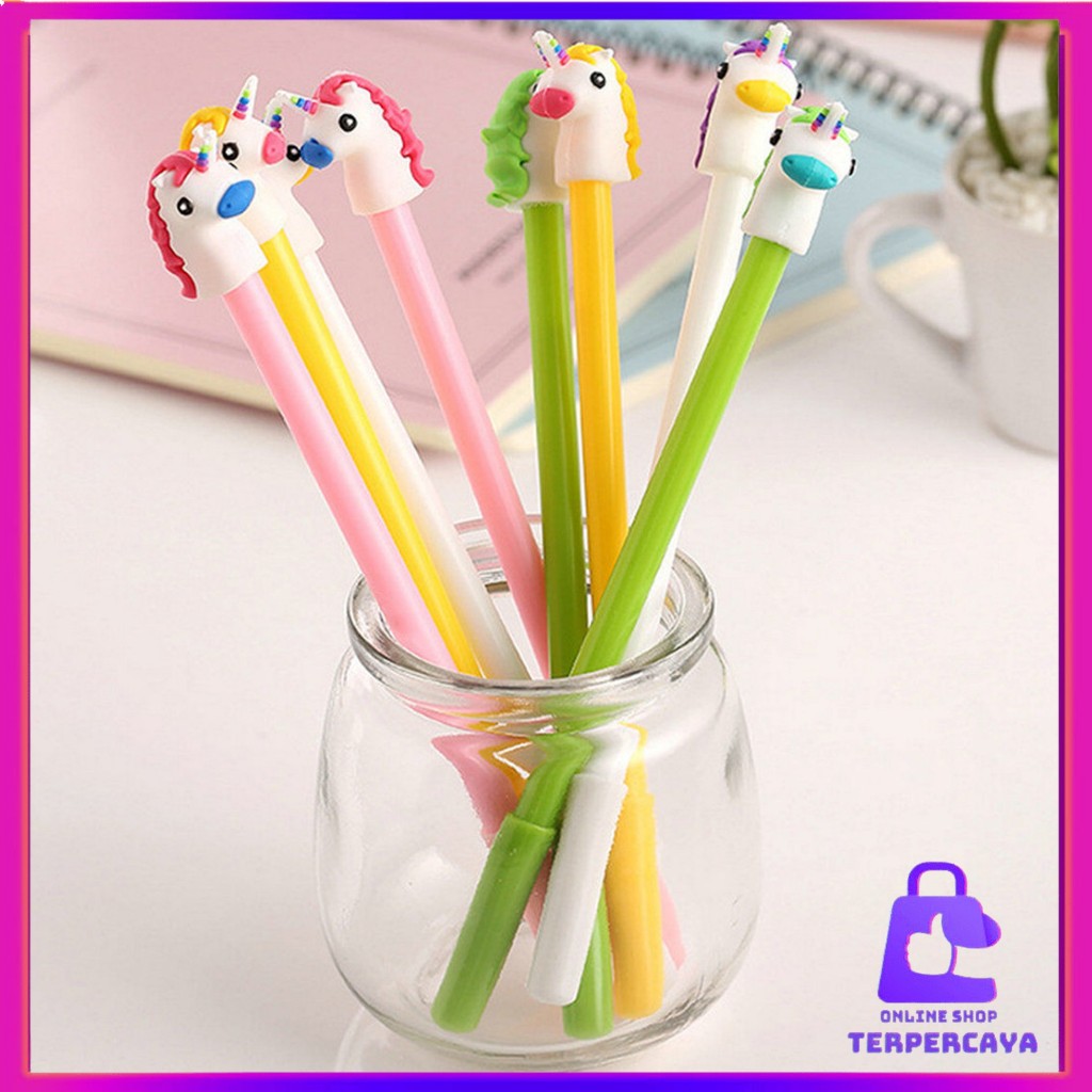 

OST Pena Karakter Cantik Kepala Unicorn Pulpen Karakter Unik Lucu Pena Karakter Pulpen Gel Alat Tulis Sekolah Motif Unicorn