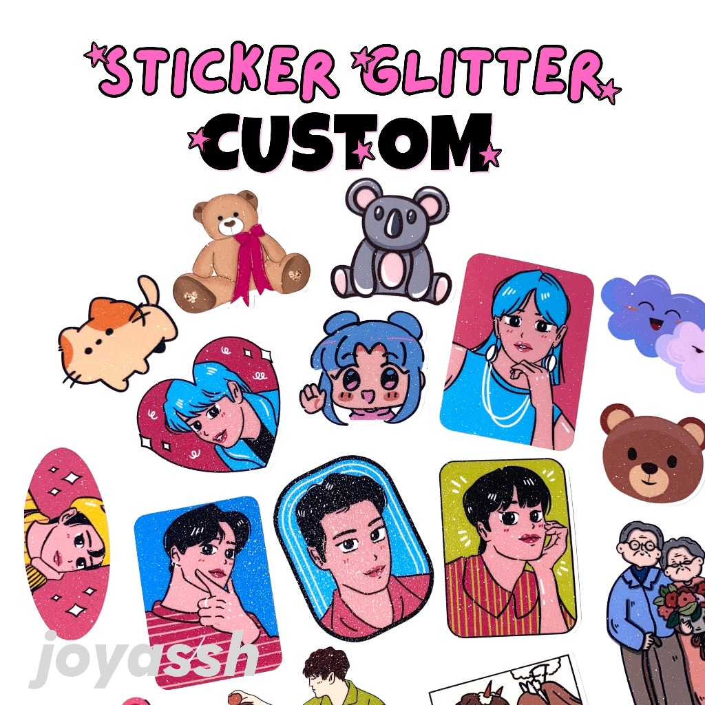 [CUSTOM] Sticker Vinyl Glitter Cutting Die Cut Satuan