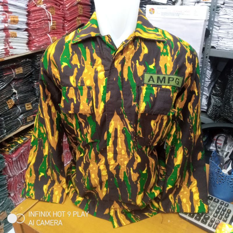 kemeja loreng AMPG L panjang