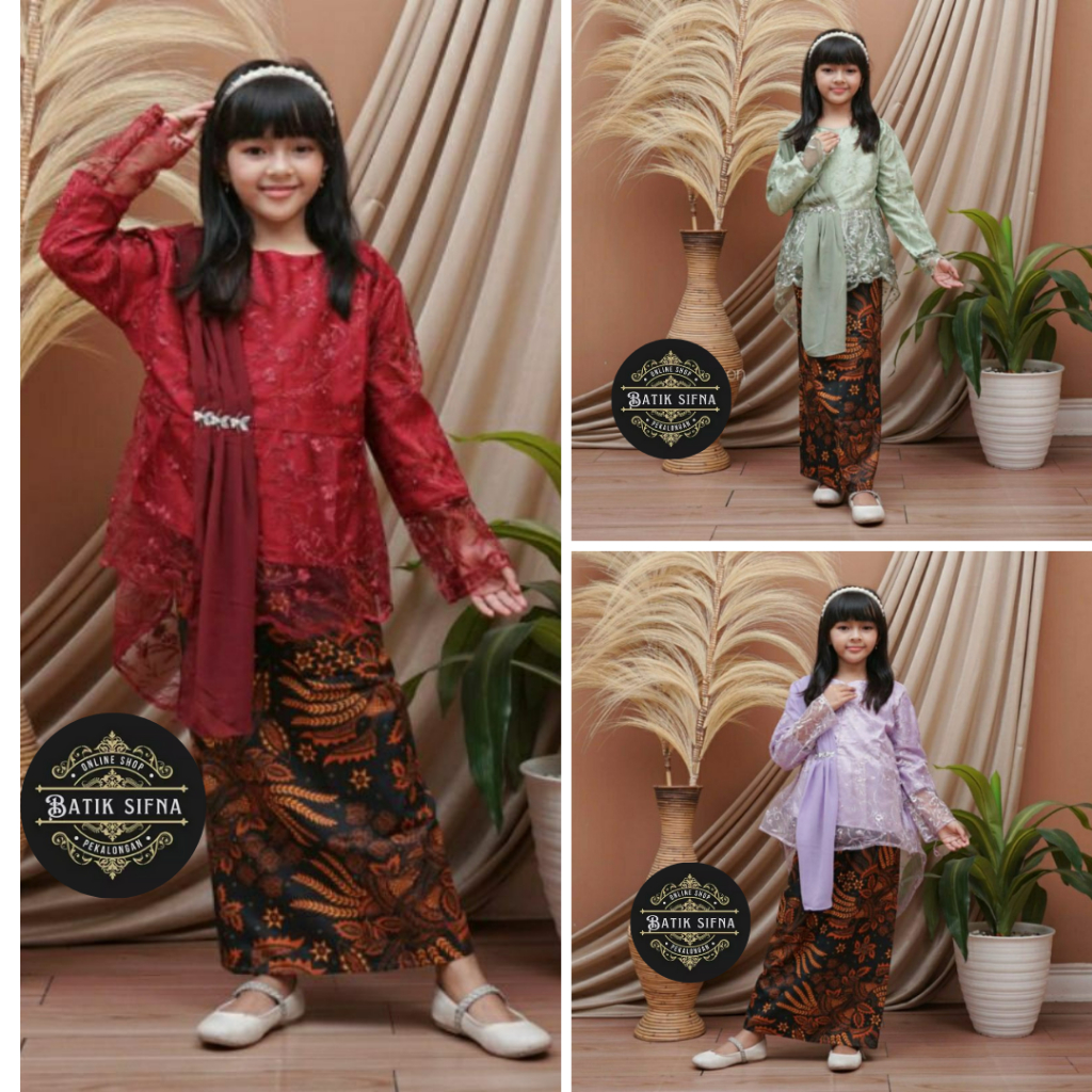 Stelan kebaya anak modern | kebaya lesti anak payet | kebaya anak modern | Baju Kebaya Anak Brokat U