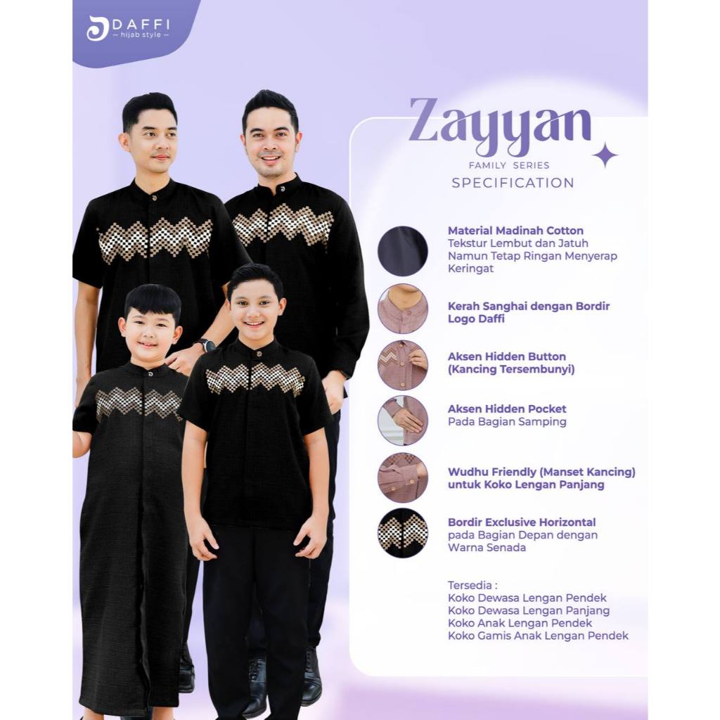 ❤️ ALREHANSTORE ❤️ Koko Daffi Zayyan Kids Series baju koko, gamis koko anak laki-laki berkualitas OR