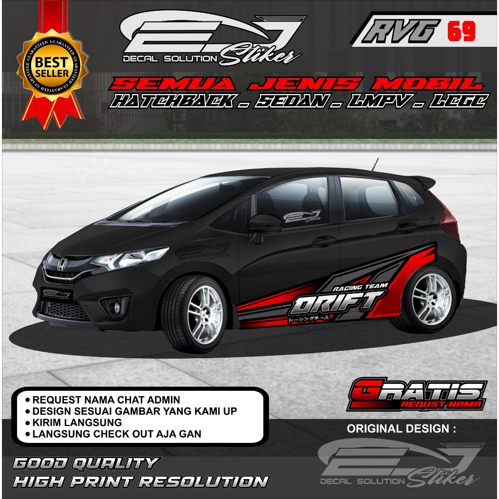 STIKER MOBIL THAILOOK LIVERY JAZZ YARIS AVANZA XENIA GRATIS REQUEST NAMA RVG 69