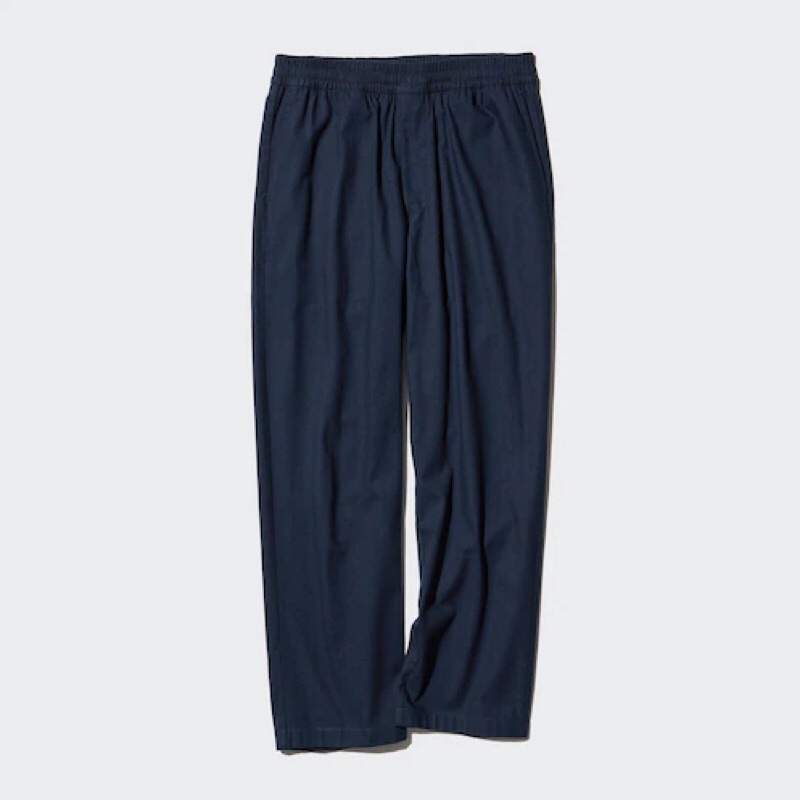 UNIQLO Men Easy Pants Celana Panjang Flannel Pria Ankle Rileks Polos