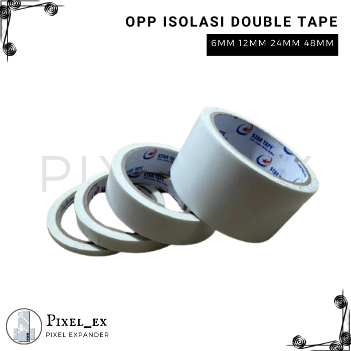 

Lakban OPP Tape Isolasi Double Tape Isolasi Double Tape 6mm 12mm 24mm 48mm x 10 meter