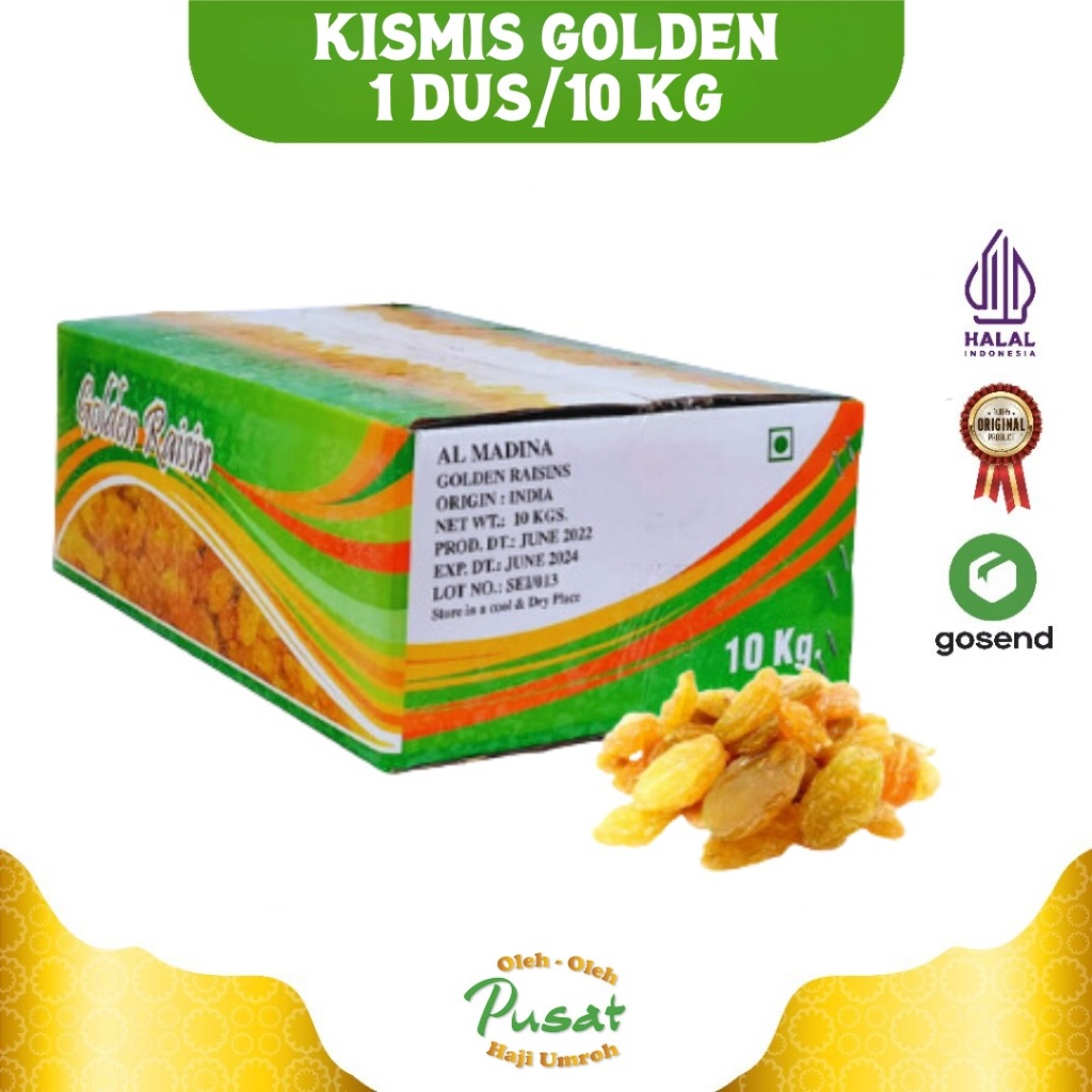 

Kismis 10 KG Anggur Dus - Golden Raisin / Kismis Asam Manis Star untuk Oleh Oleh Haji dan Umroh