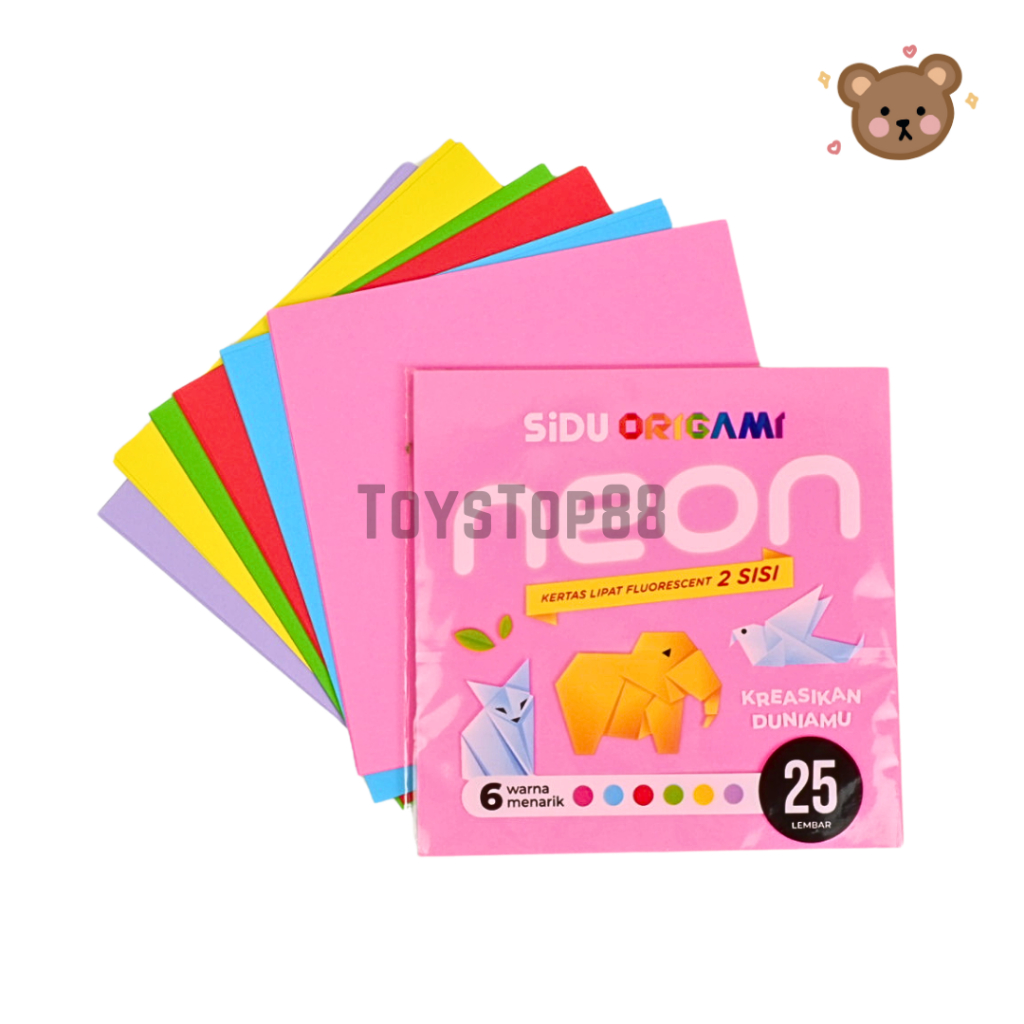 

Kertas Origami Neon Sidu 2 Sisi / Kertas Lipat Warna Sinar Dunia [ISI 25 LEMBAR]