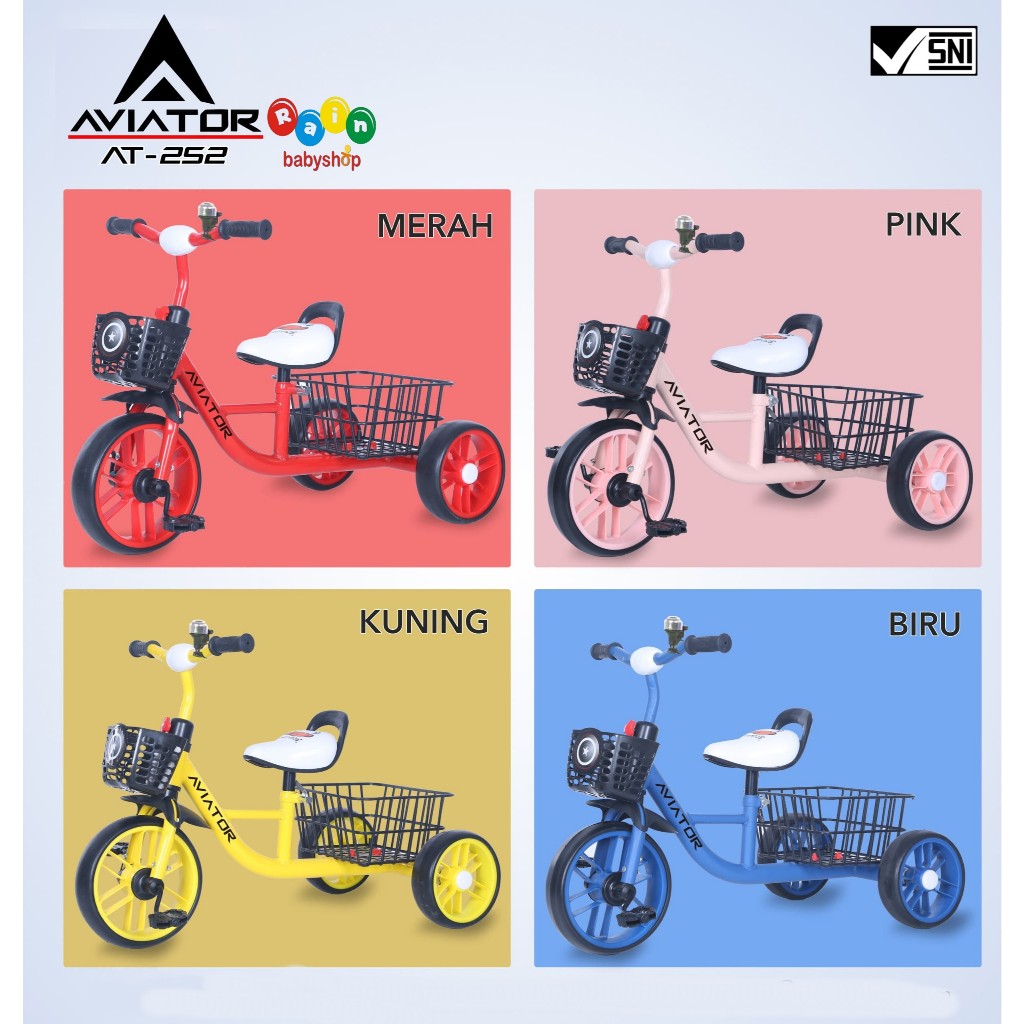 Sepeda Anak Roda Tiga Tricycle ET 5999 Exotic Sepeda Anak Roda Tiga Model Motor Bak Aviator AT 252